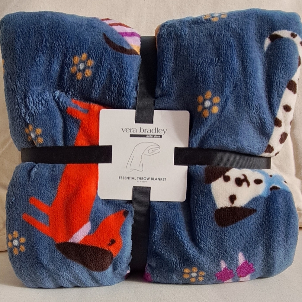 Vera Bradley Essential Throw Blanket Bark Park 50" x 80"